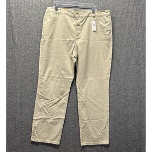 L.L. Bean Pants Womens Size 20 Reg Beige Lakewashed Chinos Straight Leg